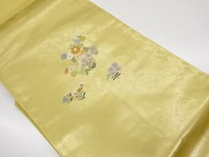 引箔花々模様刺繍名古屋帯